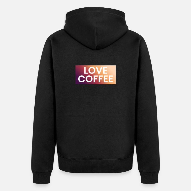 Café Amour en Dégradé - Veste à capuche bio Premium Unisexe - noir