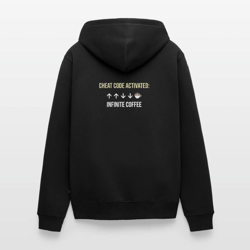 Infinite Coffee Active Cheat Code Unisex Premium Organic Zip Hoodie