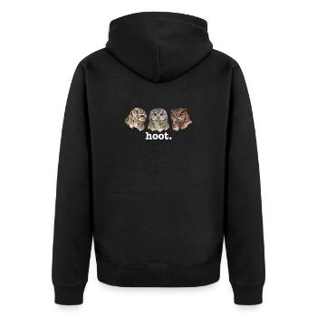 Owls call funny owl lovers funny call - Unisex Premium Organic Zip Hoodie - black - Back - Nico (187cm)