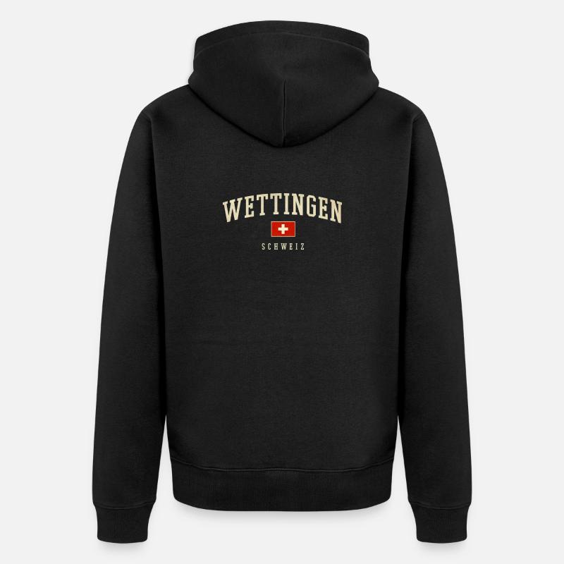 Bannière de Wettingen Suisse - Veste à capuche bio Premium Unisexe - noir