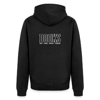 Rituels de la vie du livre : Manger, lire, dormir - Veste à capuche bio Premium Unisexe - noir - Dos - Nico (187cm)