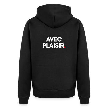 Avec plaisir - Veste à capuche bio Premium Unisexe - noir - Dos - Nico (187cm)