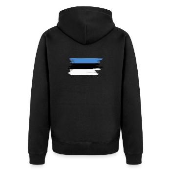 Drapeau estonien - Veste à capuche bio Premium Unisexe - noir - Dos - Nico (187cm)