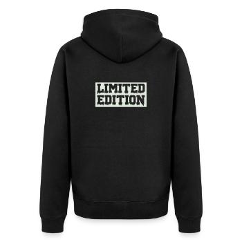 limited_edition - Unisex Premium Organic Zip Hoodie - black - Back - Nico (187cm)