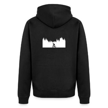 Bicycle _Mountainbike _Wald - Unisex Premium Organic Zip Hoodie - black - Back - Nico (187cm)