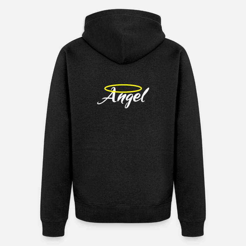 Ich bin ein Engel - Angel - Unisex Premium Bio Zip Hoodie - Schwarz