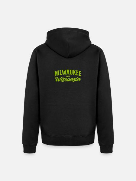 Milwaukee, Wisconsin Vintage-skrift - Premium økologisk unisex-hættejakke - sort
