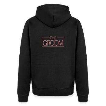 Der Bräutigam Passende Braut Hochzeit Junggeselle Bräutigam - Unisex Premium Bio Zip Hoodie - Schwarz - Hinten - Nico (187cm)