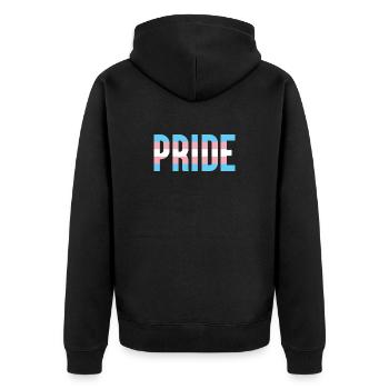 Pride Month LGBT - Trans Pride - Unisex Premium Organic Zip Hoodie - black - Back - Nico (187cm)