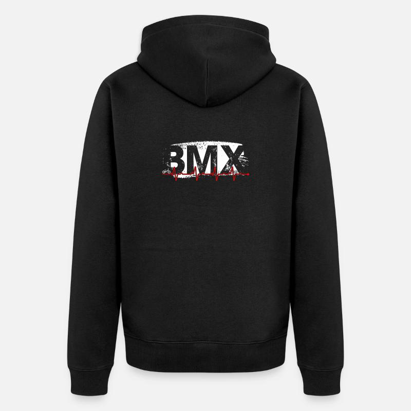 BMX Pulse Graffiti - Unisex Premium Bio Zip Hoodie - Schwarz