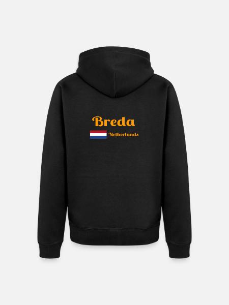 Breda Netherlands- Stylish prints - Unisex Premium Organic Zip Hoodie - black