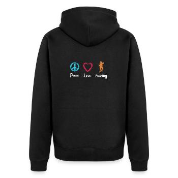 Paix Amour Escrime - Veste à capuche bio Premium Unisexe - noir - Dos - Nico (187cm)
