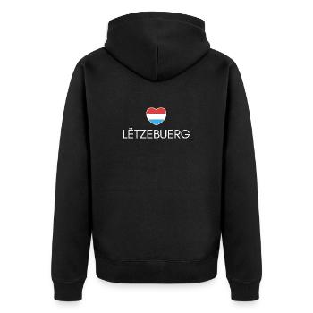 Cœur Luxembourg, j’adore le Luxembourg - Veste à capuche bio Premium Unisexe - noir - Dos - Nico (187cm)