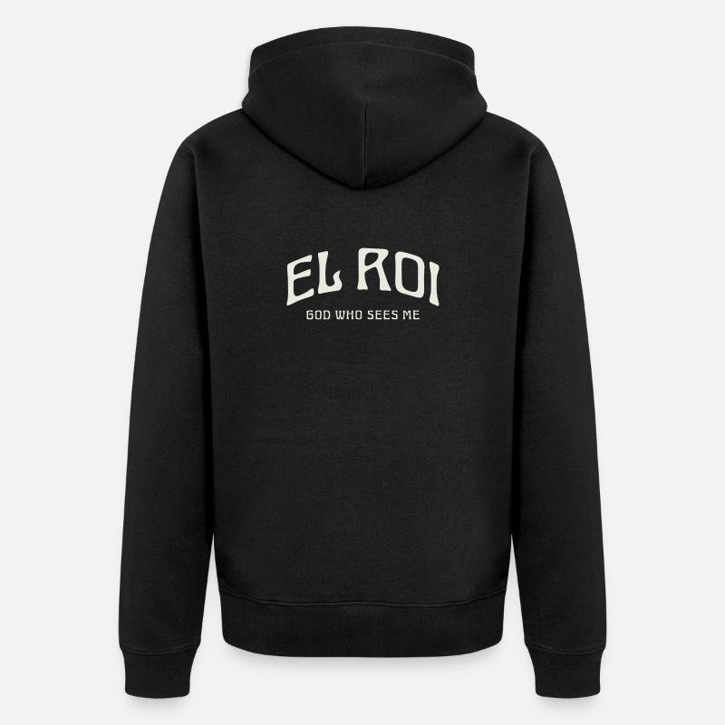 EL ROI Gott, der mich sieht. - Unisex Premium Bio Zip Hoodie - Schwarz