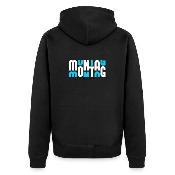 Motif Monday Blanc/Cyan - Veste à capuche bio Premium Unisexe - noir - Dos - Nico (187cm)