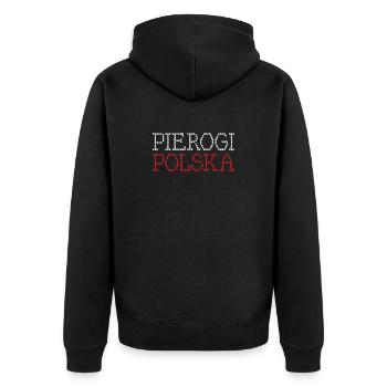 Pierogi Polska Poland - Unisex Premium Organic Zip Hoodie - black - Back - Nico (187cm)