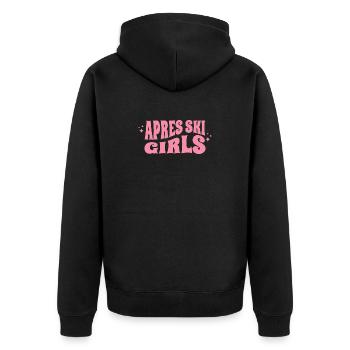 Après Ski Girls Pink Crew - Unisex Premium Organic Zip Hoodie - black - Back - Nico (187cm)