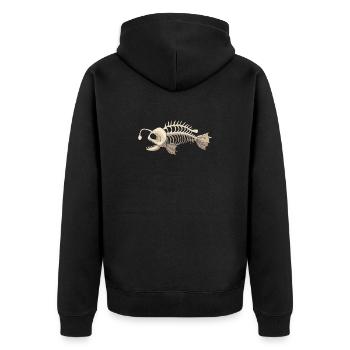 Anglerfisch - Unisex Premium Bio Zip Hoodie - Schwarz - Hinten - Nico (187cm)