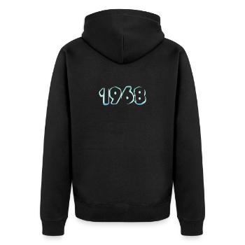 1968 - Unisex Premium Organic Zip Hoodie - black - Back - Nico (187cm)