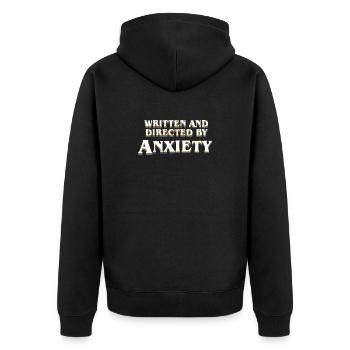 Anxiété Réfléchissante Écrit et réalisé par Anxiet - Veste à capuche bio Premium Unisexe - noir - Dos - Nico (187cm)
