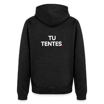 Tu tentes - Veste à capuche bio Premium Unisexe - noir - Dos - Nico (187cm)