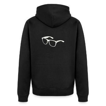 Sunglasses Silhouette Minimal Print - Unisex Premium Organic Zip Hoodie - black - Back - Nico (187cm)