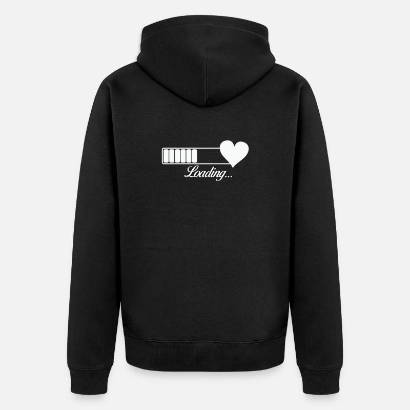 Heart-Loading Progress - Unisex Premium Organic Zip Hoodie - black