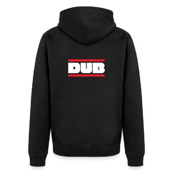 DUB Word Grass avec des barres rouges - Veste à capuche bio Premium Unisexe - noir - Dos - Nico (187cm)