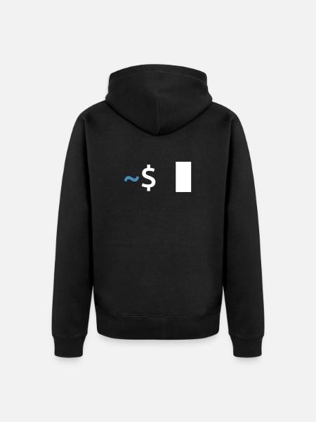 Linux Shell Command - Unisex Premium Organic Zip Hoodie - black