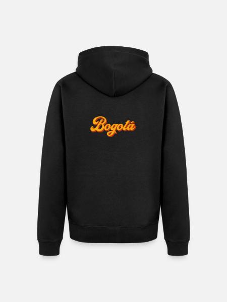 Retro Bogota lettering - Unisex Premium Organic Zip Hoodie - black