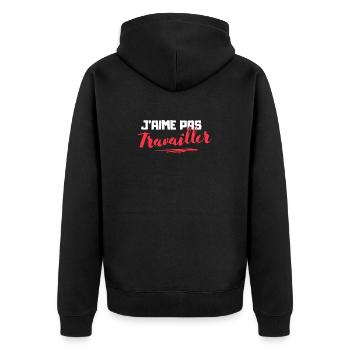 J'aime pas Travailler - Veste à capuche bio Premium Unisexe - noir - Dos - Nico (187cm)