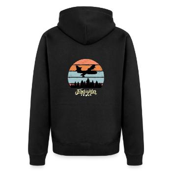 Fire Fighting Aircraft Vintage Aircraft - Unisex Premium Organic Zip Hoodie - black - Back - Nico (187cm)