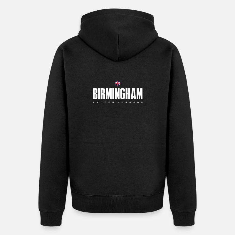 Typographie Birmingham Bold Union - Veste à capuche bio Premium Unisexe - noir