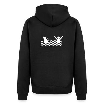 T Shirt Requin natation secours fun surf beach - Veste à capuche bio Premium Unisexe - noir - Dos - Nico (187cm)