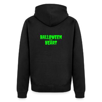 Halloween in My Heart Typography Design - Unisex Premium Organic Zip Hoodie - black - Back - Nico (187cm)