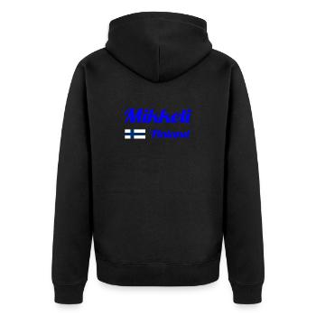 Mikkeli Finland- Stylish prints - Unisex Premium Organic Zip Hoodie - black - Back - Nico (187cm)