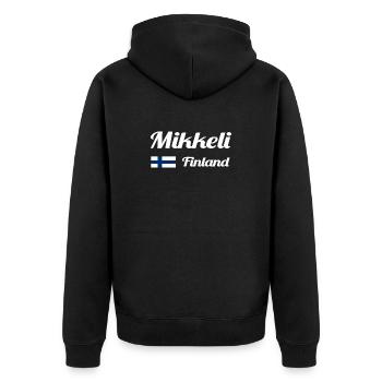 Mikkeli Finland- Stylish prints - Unisex Premium Organic Zip Hoodie - black - Back - Nico (187cm)
