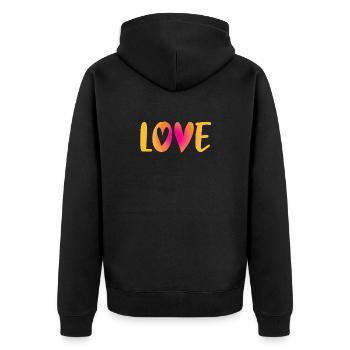 Love Heart Love Wedding Handwriting Wedding Wedding Wedding - Unisex Premium Organic Zip Hoodie - black - Back - Nico (187cm)