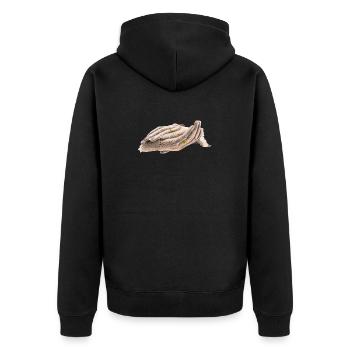 Hochzeit - Unisex Premium Bio Zip Hoodie - Schwarz - Hinten - Nico (187cm)