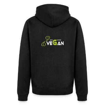 pure_vegan_power - Veste à capuche bio Premium Unisexe - noir - Dos - Nico (187cm)