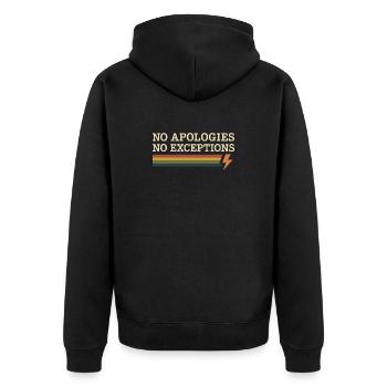 Groovy Pride Retro Égalité Queer Histoire - Veste à capuche bio Premium Unisexe - noir - Dos - Nico (187cm)