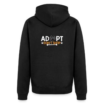 Adopt - Don't shop für Tierliebhaber - Unisex Premium Bio Zip Hoodie - Schwarz - Hinten - Nico (187cm)