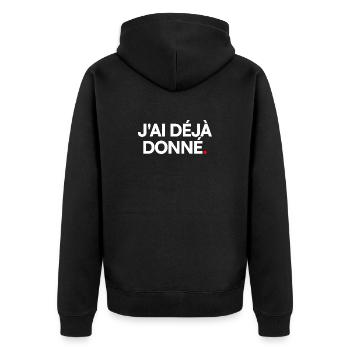 J'ai déjà donné - Veste à capuche bio Premium Unisexe - noir - Dos - Nico (187cm)