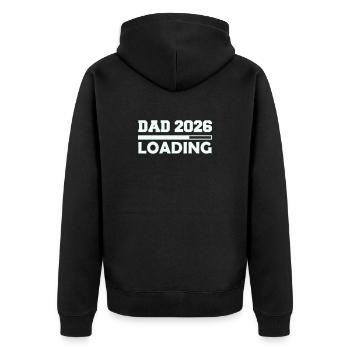 Papa 2026 invites - Unisex Premium Organic Zip Hoodie - black - Back - Nico (187cm)