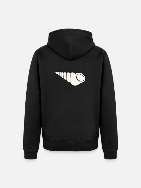 Coastal spiral shell sketch - Unisex Premium Organic Zip Hoodie - black