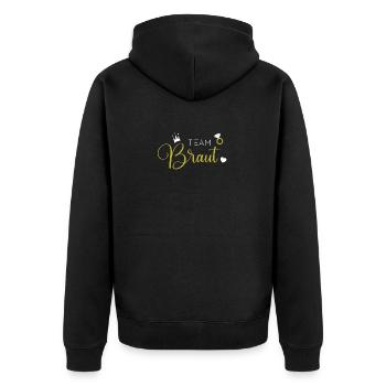 Team Braut - Unisex Premium Bio Zip Hoodie - Schwarz - Hinten - Nico (187cm)