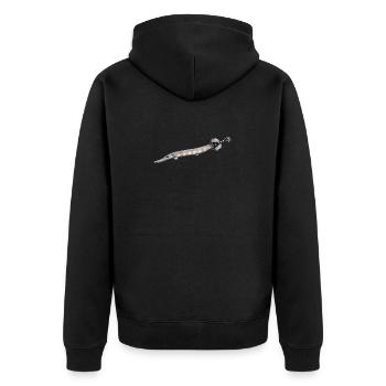 Trumpet - Trumpet - poisson trompette - Unisex Premium Bio Zip Hoodie - Schwarz - Hinten - Nico (187cm)