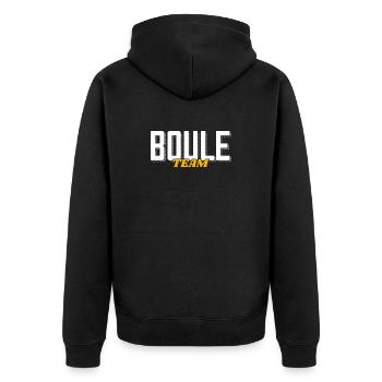 Boule Team Boulekugeln pour Bouler et Pétanque - Veste à capuche bio Premium Unisexe - noir - Dos - Nico (187cm)