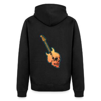 Guitare rock and roll - Veste à capuche bio Premium Unisexe - noir - Dos - Nico (187cm)