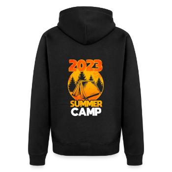 Summer Camp 2023 Camping Scouts - Unisex Premium Organic Zip Hoodie - black - Back - Nico (187cm)